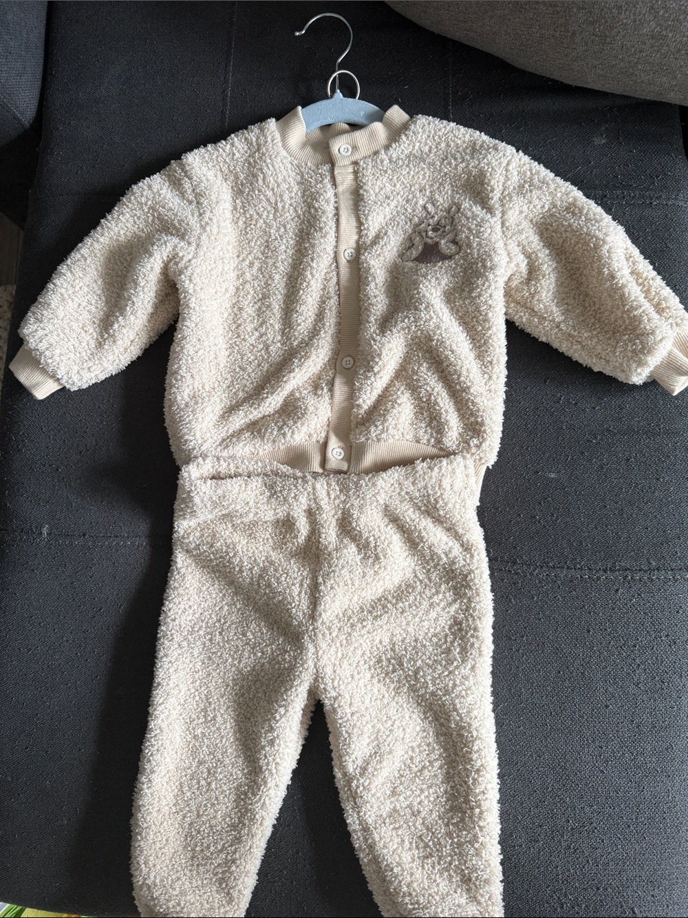 Disney Pooh 9/12M Cozy Cream Sherpa Kids One-Piece Set